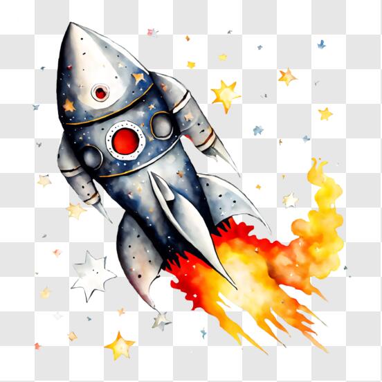 Télécharger Illustration d'une Fusée dans l'Espace PNG En Ligne - Creative  Fabrica