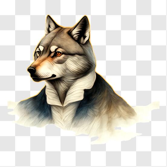 Download Adorable Wolf Wearing an Orange Beanie PNG Online - Creative ...