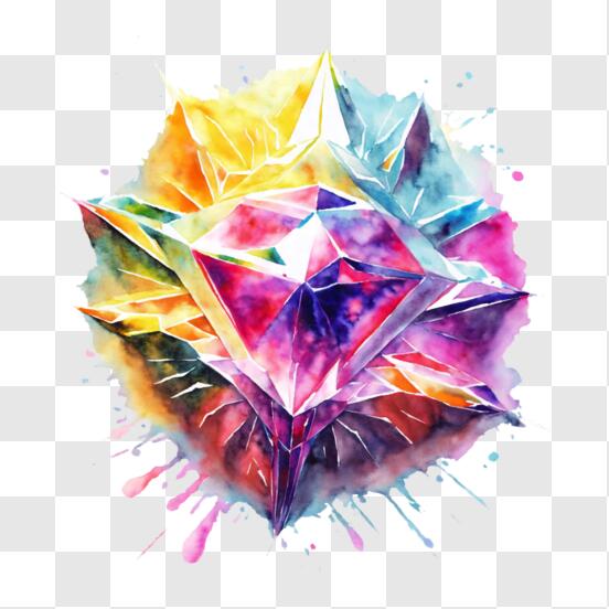Download Colorful Abstract Diamond Painting with Watercolor Splashes ...