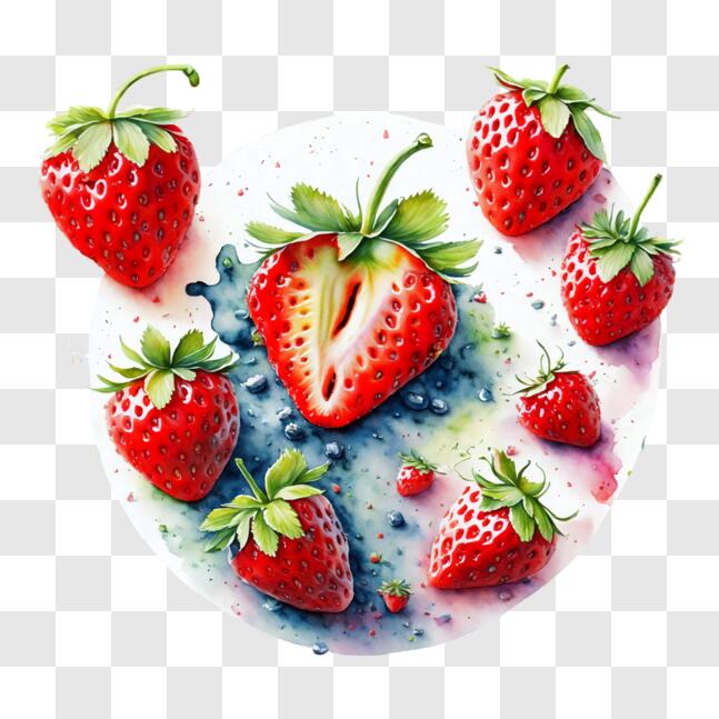Download Delicious Plate of Fresh Strawberries and Blueberries PNG ...