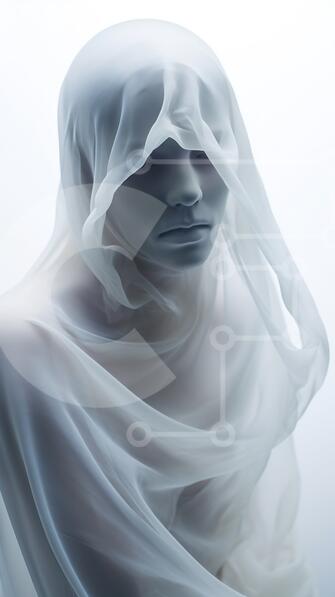Woman with Opaque Veil Hiding Her Face stock photo | Creative Fabrica