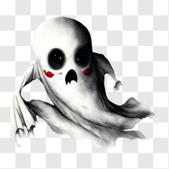 Download Scary Flying Ghost with Red Eyes PNG Online - Creative