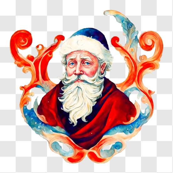 Scarica Pittura di Babbo Natale ad Acquerello PNG Online - Creative Fabrica