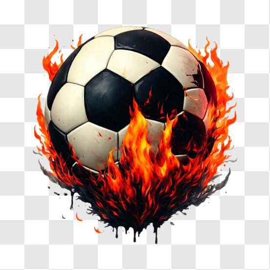 Bola de futebol em fogo e água ilustração da bola de futebol envolta