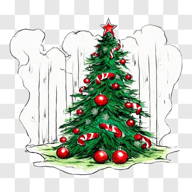 Download Elegant Christmas Tree Decoration PNG Online - Creative Fabrica