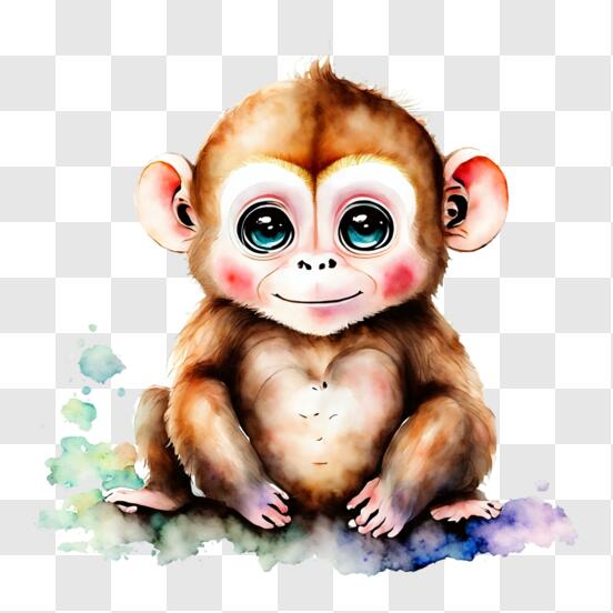 Macaco com olhos detalhados extremamente realistas e brilhantes · Creative  Fabrica