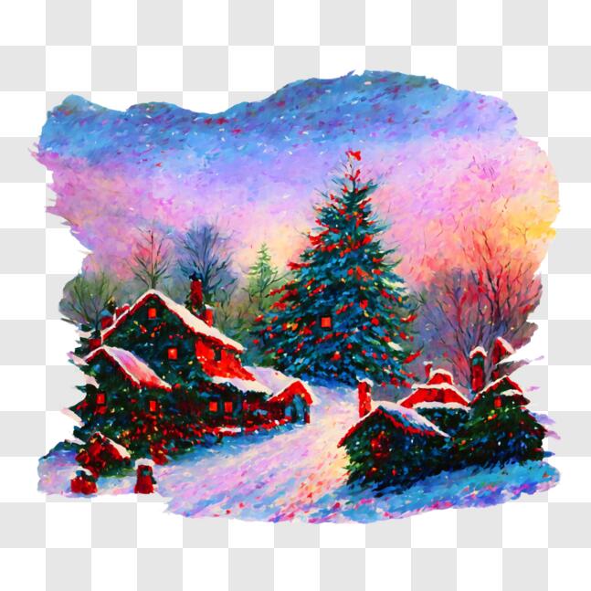 Download Winter Wonderland Painting PNG Online - Creative Fabrica