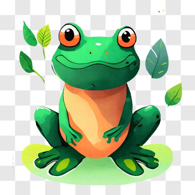 Green Frog Leaping  Printable Clip Art and Images