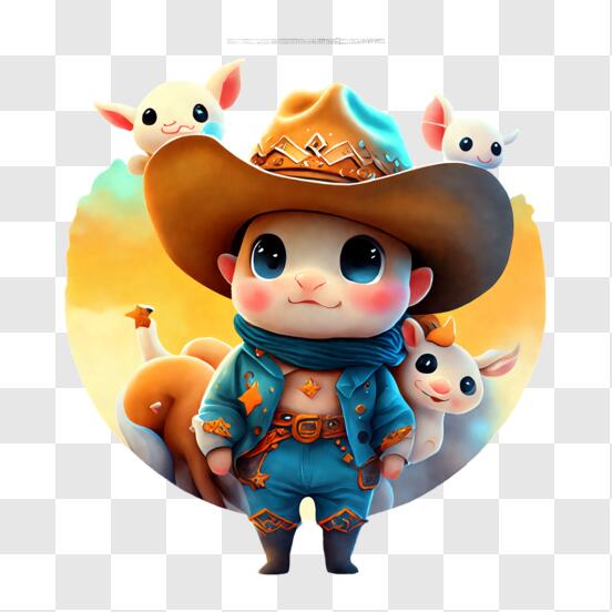 Scarica Cartone animato Cowboy con pecore o capre PNG Online - Creative  Fabrica