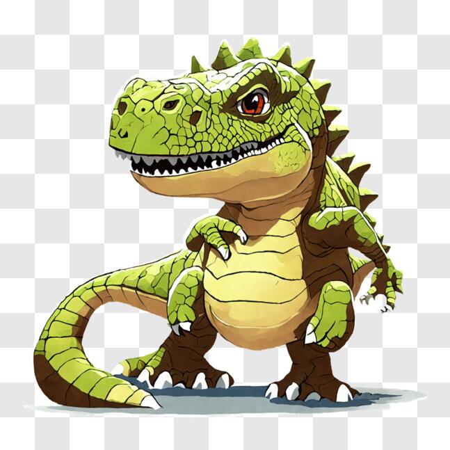 Download Green Dinosaur with Open Mouth PNGs Online - Creative Fabrica