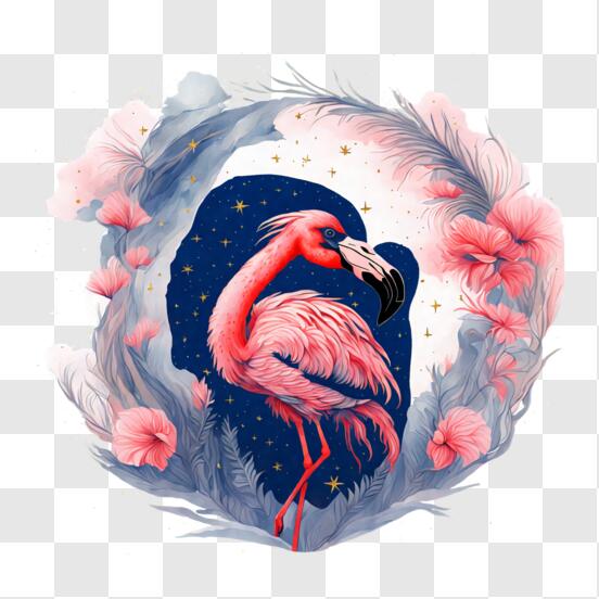 Palm tree and flamingo Sticker for Sale by The Love Quill