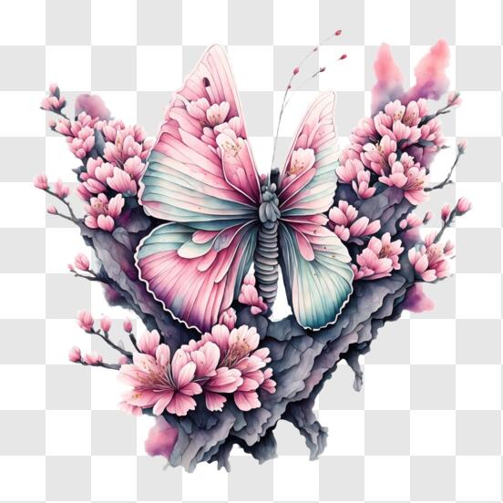 Pretty butterfly on flower. #drawing #butterfly #art #monarch #sketch  #blackandwhite #aesthetic #artwork #flower