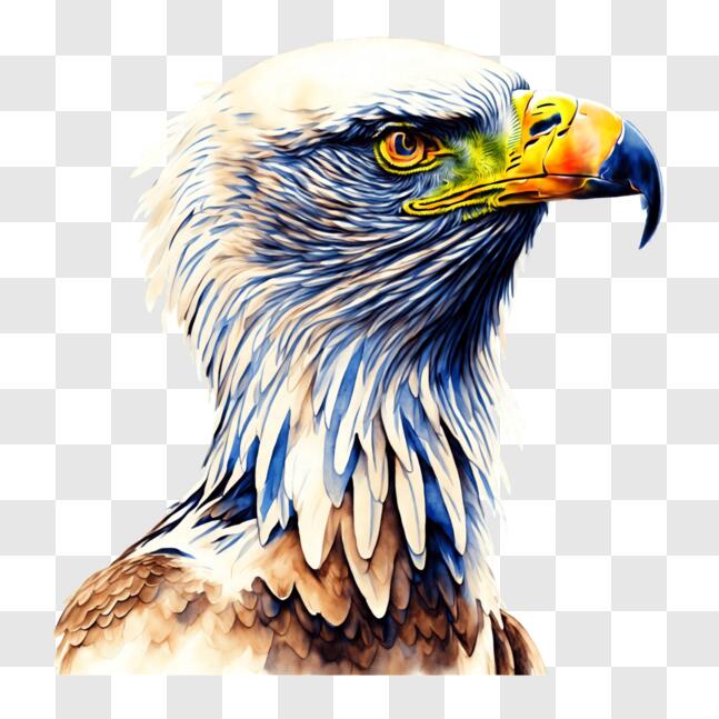 Download Colorful Eagle's Head Painting PNG Online - Creative Fabrica