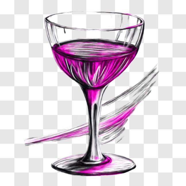 Download Glas Roze Wijn met Paarse Strepen op de Achtergrond PNGs online op Creative Fabrica