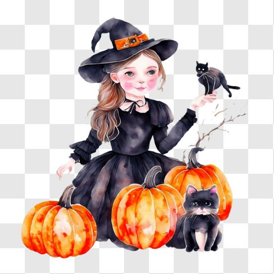 Retrato de corpo inteiro de mulher com fantasia de bruxa negra de halloween  e chapéu segurando uma vassoura sobre fundo branco