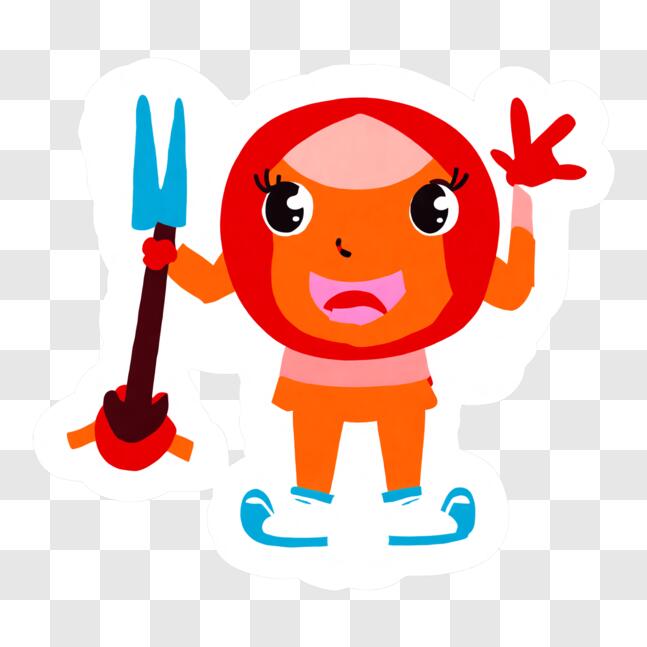 Scarica Personaggio dei cartoni animati colorato con zucchero filato PNG  Online - Creative Fabrica