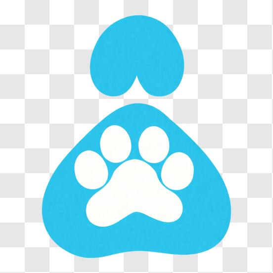 Scarica Impronta di zampa blu e bianca - Simbolo del legame tra uomo e  animale domestico PNG Online - Creative Fabrica