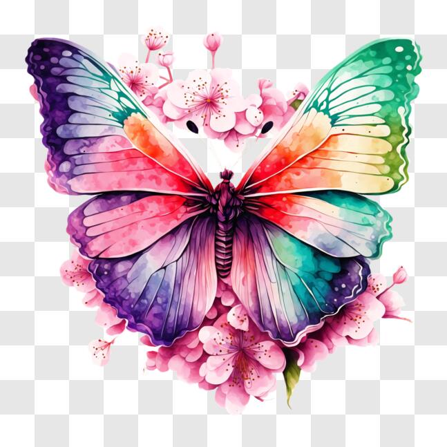 Download Beautiful Butterfly with Vibrant Colors PNG Online - Creative ...