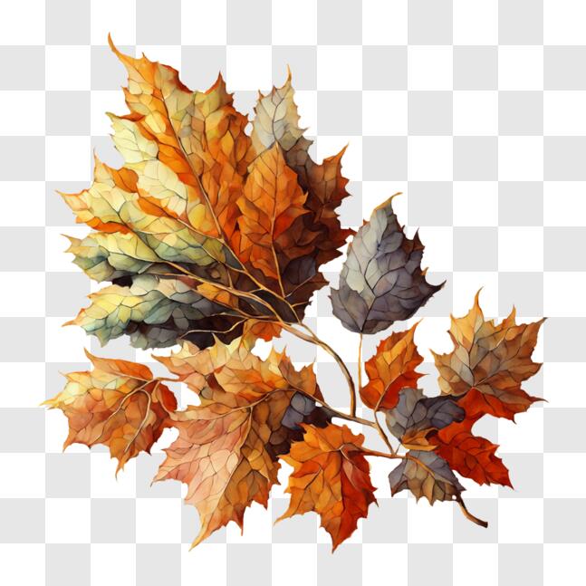 Download Autumn Leaf Painting for Fall Decor PNG Online - Creative Fabrica