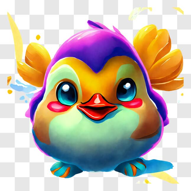 Download Colorful Cartoon Bird Stock Photo PNG Online - Creative Fabrica