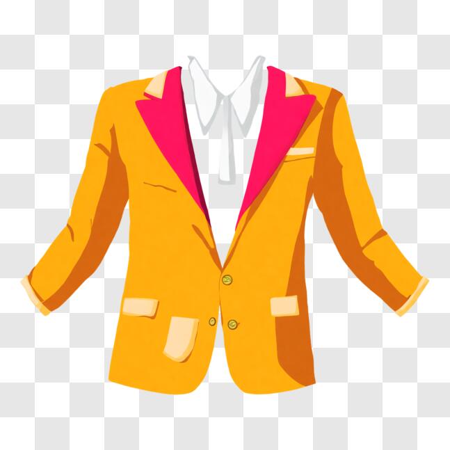 Download Stylish Yellow Suit Jacket with Pink Sleeves and Collar PNG ...