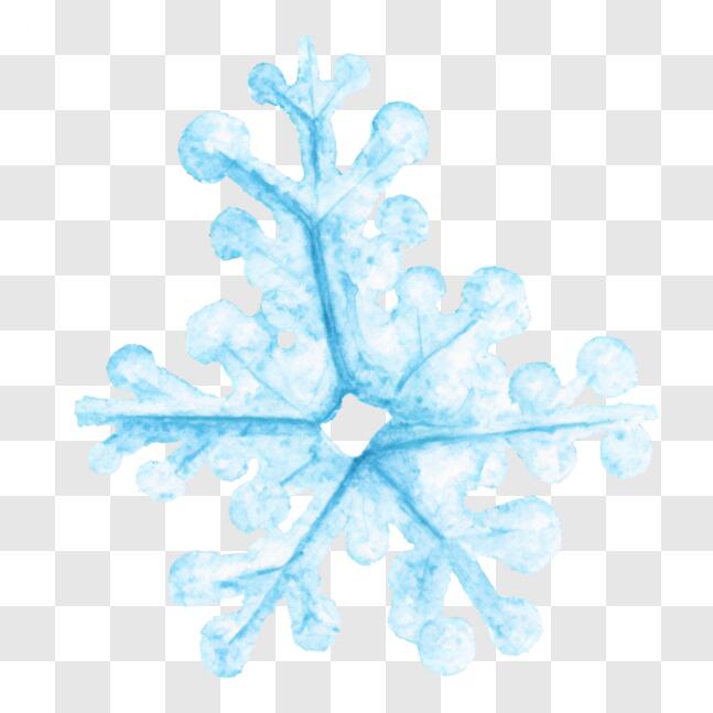Download Blue Watercolor Snowflake Ornament PNG Online - Creative Fabrica