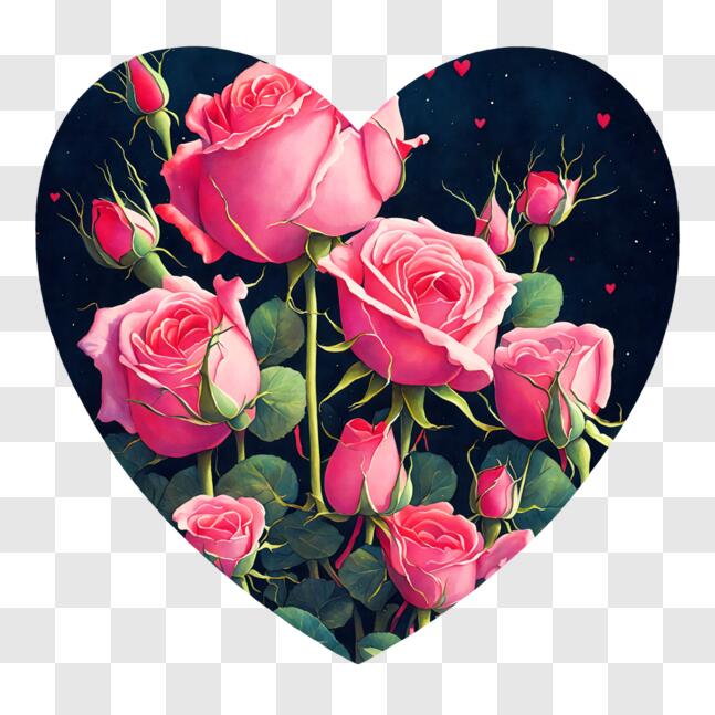 20 Rose Petals into Heart Shapes BG Graphic by mygrafics · Creative Fabrica