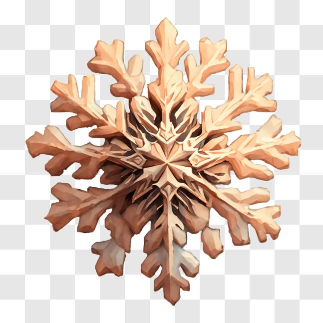 Download Unique Wooden Snowflake Decoration PNG Online - Creative Fabrica