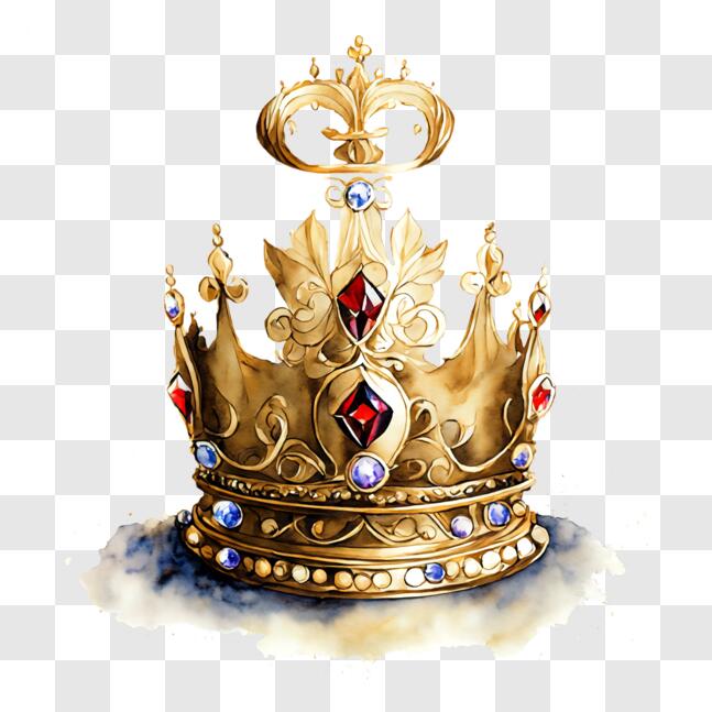 Download Abstract Gold Crown with Colorful Jewels PNGs Online ...