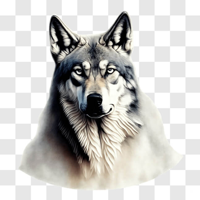 Download Gray Wolf Head Image PNG Online - Creative Fabrica