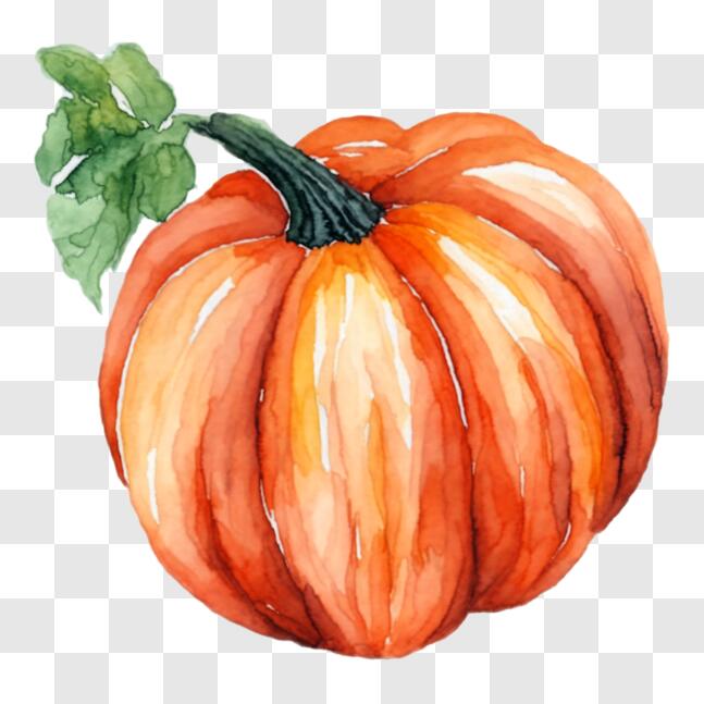 Download Watercolor Pumpkin Painting for Fall Season PNG Online ...