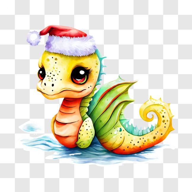 Download Decorative Seahorse with Hat in Vibrant Colors PNG Online ...