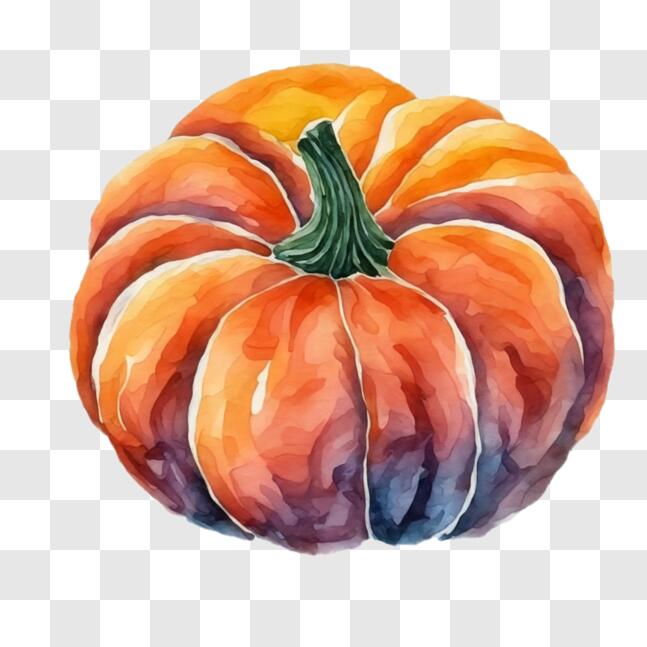 Download Colorful Pumpkin Watercolor Painting PNG Online - Creative Fabrica