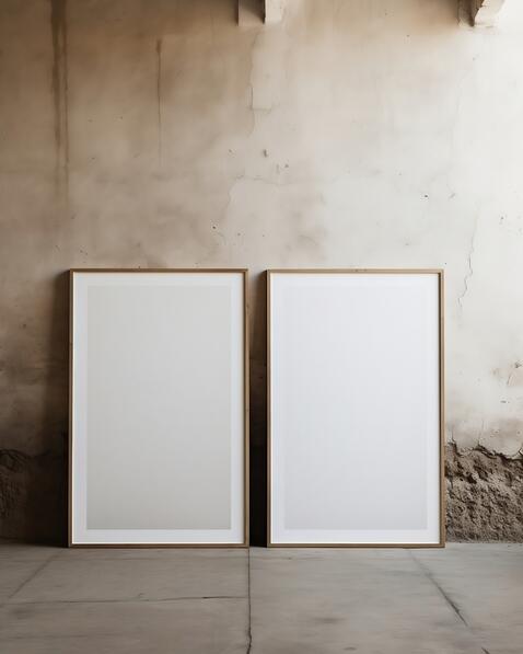 Download Empty Picture Frames Leaning Against Concrete Wall Mockups ...