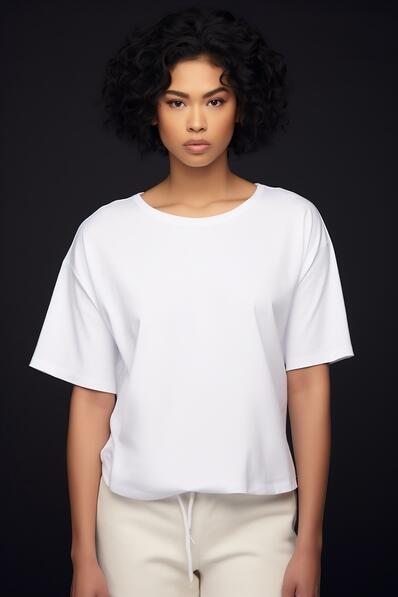 Download Woman in White T-Shirt and Pants Standing Against a Wall ...
