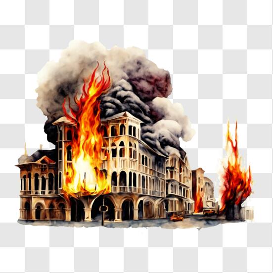 Scarica Incendio dell'edificio con risposta di emergenza PNG Online -  Creative Fabrica