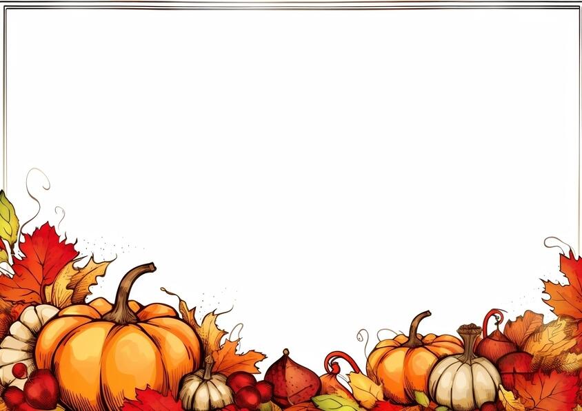 Download Autumn-themed Frame with Pumpkins, Leaves, and Acorns ...