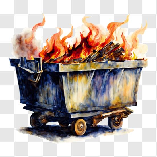 Download Abstract Art: Burning Dumpster PNG Online - Creative Fabrica