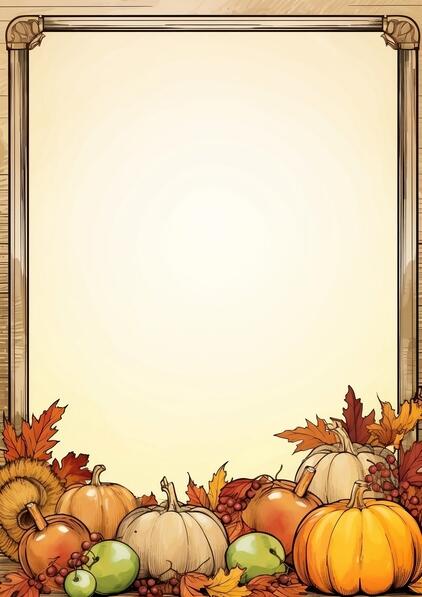 Download Autumn Harvest Frame with Pumpkins and Fall Decorations ...