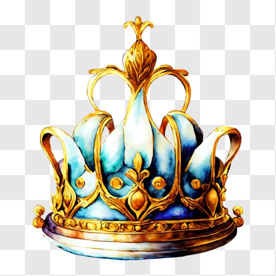 Baixe Coroa Azul e Dourada - Símbolo de Realeza e Poder PNG - Creative  Fabrica