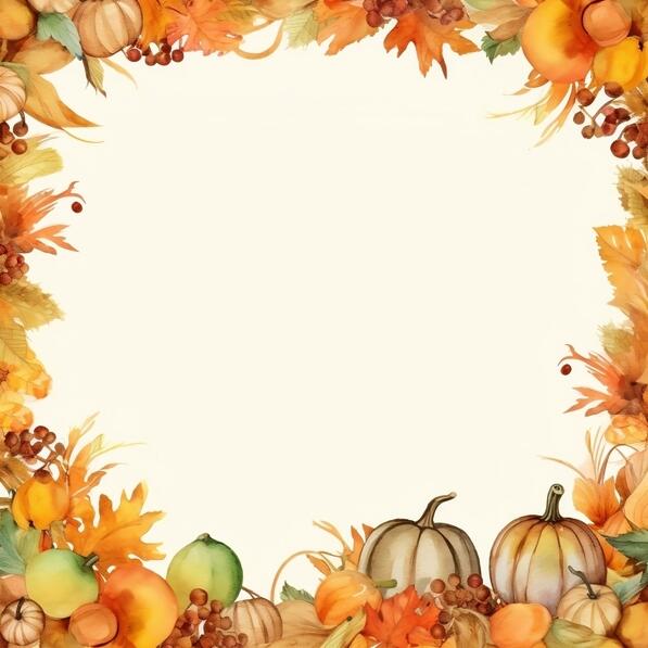 Download Autumn-themed Frame with Pumpkins, Leaves, and Acorns ...