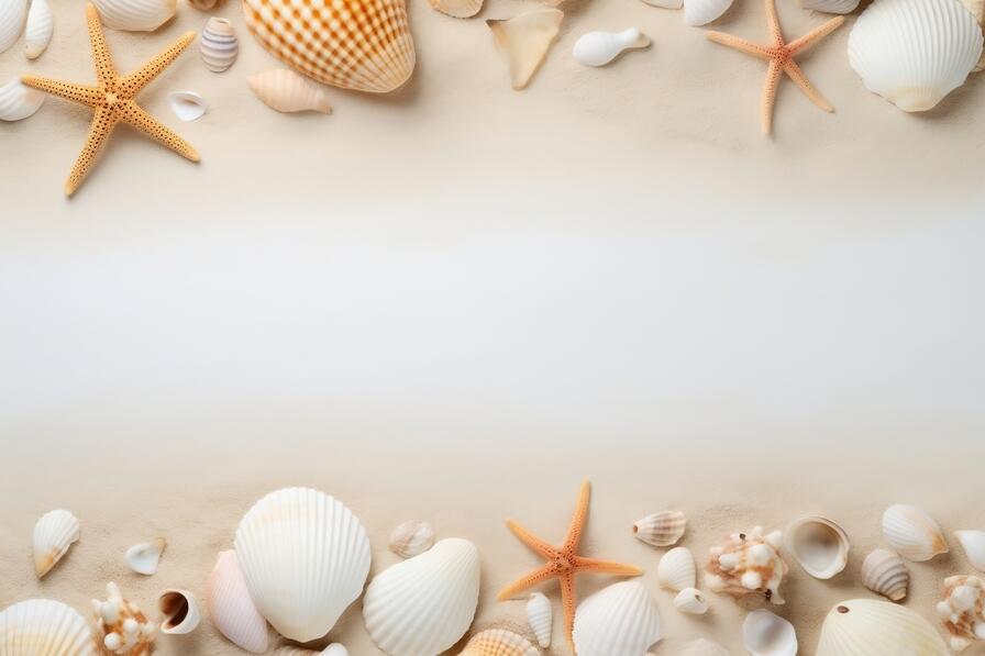 Download Seashells and Starfish on Sandy Background Backgrounds Online ...
