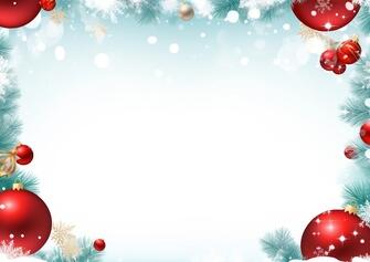 Snowy Background with Red and White Ornaments Snowy Background with Red and White Ornaments thumbnail