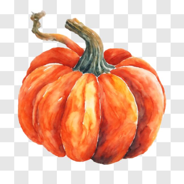 Download Colorful Watercolor Painting of a Pumpkin for Fall Decorations ...