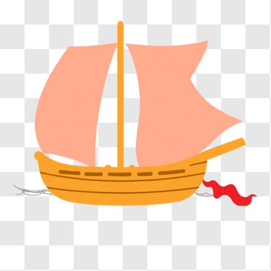 Download Old-fashioned Sailboat Cartoon on Water PNG Online - Creative  Fabrica