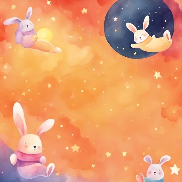 Download Watercolor Background with Flying Rabbits Backgrounds Online ...