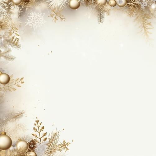 Elegant Holiday Background with Gold Decorations and Snowflakes Elegant Holiday Background with Gold Decorations and Snowflakes thumbnail