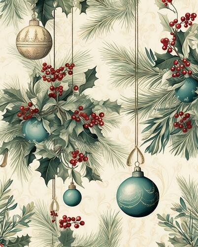 Festive Christmas Decorations Seamless Pattern Festive Christmas Decorations Seamless Pattern thumbnail