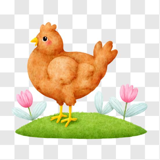 Desenho para colorir: galinha usando boné · Creative Fabrica