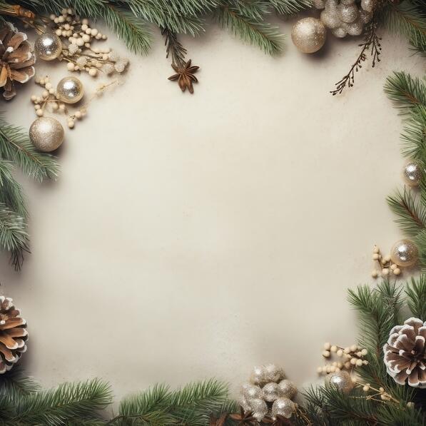 Download Christmas Frame Decoration on Beige Background Backgrounds ...